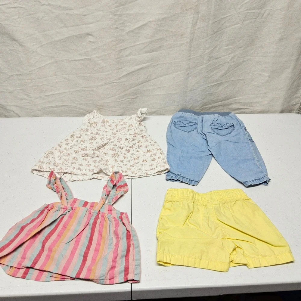 Baby Girl 6M Clothing Lot - Carter's, Rabbit & Bear, Okie Dokie - 9 Piece Bundle